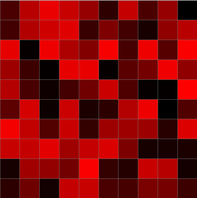 Result of a random colour assignment in the initialisation of the grid species.